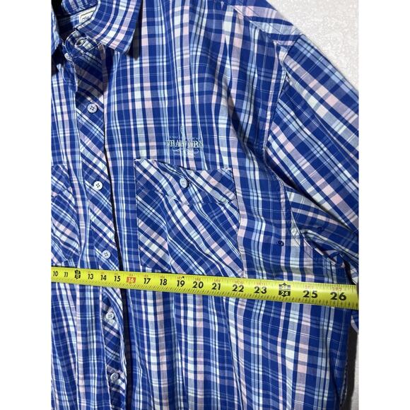 Y2K Phat farm shirt men’s XXL blue white Embroidered button short sleeve Vintage - Picture 10 of 11